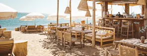 Beach and umbrellas